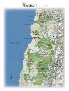 Map of Viñas Montes vineyards